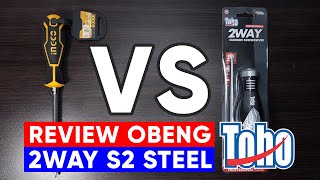 Review Obeng Bolak-balik Toho Professional 2Way Cushion Screwdriver S2 Steel vs Ingco AKISD0201