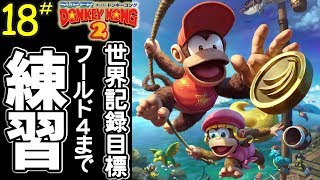 ドンキー2完全クリアRTA(102％) ワールド4まで全部練習 #18【DKC2 102% speedrun practice W1～W4】