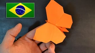Origami: Borboleta - Instruções em português PT BR