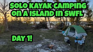 Solo Camping on an Island in South Florida | Kayak Fishing | cold and windy!