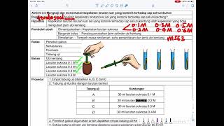 EKSPERIMEN 3.5 Mengkaji & menentukan kepekatan larutan luar yg isotonik terhadap sap sel (T4)