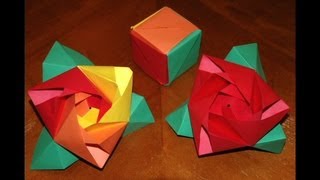 Origami Rose Cube Tutorial - How To Make An Origami Magic Rose Cube