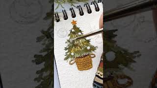 Fast \u0026 Easy Christmas Tree Painting You Can Try! 🎄🖌️