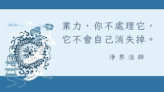 業力，你不處理它，它不會自己消失掉。你不懺掉，它就不斷地增長廣大，所以「拖」對我們是不利的。  #淨界法師  #正見基礎