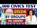 2024 USCIS Official 100 Civics Test Questions and Answers (By Groups) for US Citizenship Interview
