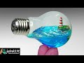 Ocean in a Light Bulb. Lighthouse Diorama / RESIN ART