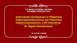 1917 Publication  | Dr. Rajshri Ramakrishna | The Music Academy | 19.12.2019