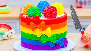 1000+ Mini Cake Compilation 🌈 Beautiful Rainbow Cake Fondant Bow Decorating | Petite Baker Making