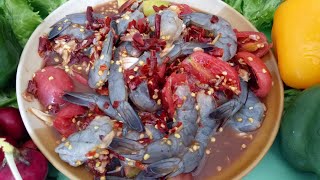 ตำโหด2020พริก50เม็ดกับกุ้งสดครึ่งโล แซ่บนัวคัก