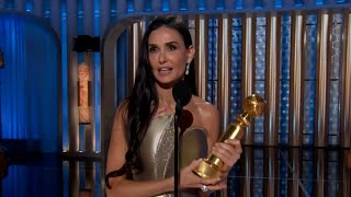 Demi Moore's POWERFUL Speech After 1st Golden Globes Win for 'The Substance'