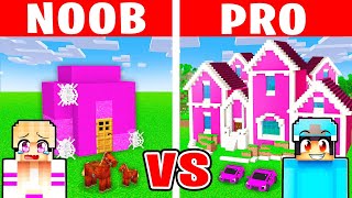 NOOB vs PRO: MODERN BARBIE GIRL HOUSE Build Challenge in Minecraft!