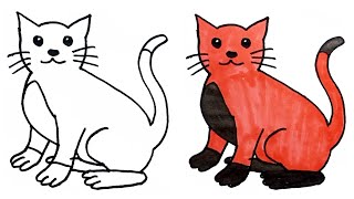 How To Draw Cat Easy For Kids Step By Step