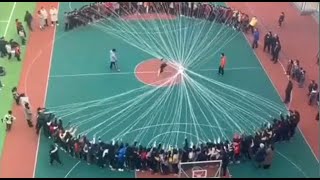 Chinese Students Make Giant Jump Rope