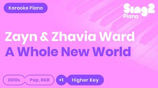 A Whole New World - Aladdin | ZAYN, Zhavia Ward (Higher Key) Piano Karaoke