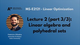 MS-E2121 - Linear Optimization - Lecture 2.3