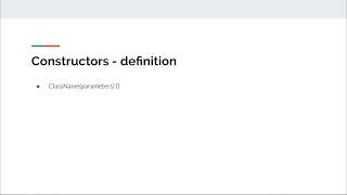 Java for Beginners - Module 6 Classes and objects - Constructors