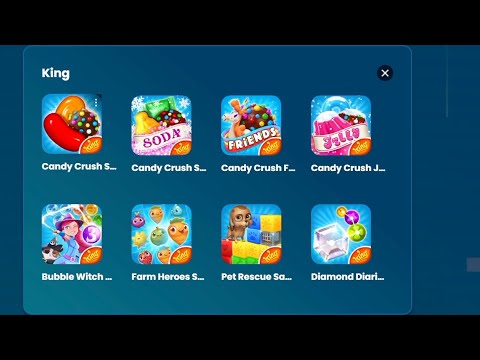 Candy Crush Saga, Candy Crush Friends, Bubble Witch 3 Saga, Farm Heroes Saga, Pet Rescue Saga