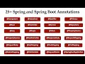 25+ Spring and Spring Boot Annotations | 3 Hours Full Course | Interview Q&A