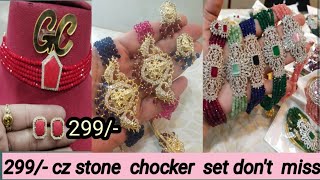 299/- onex, monalisa, pure perel, and beads  quality   chocker sets