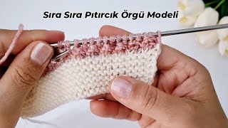 İki Renkli Pıtırcık Örgü Yelek Modeli 🍄 knitting baby sweater crochet design pattern patik hırka