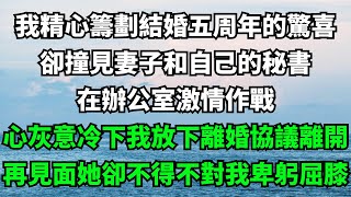 我精心籌劃結婚五周年的驚喜，卻撞見妻子和自己的秘書，在辦公室激情作戰，心灰意冷下我放下離婚協議離開，再見面她卻不得不對我卑躬屈膝【故事簍子】#爽文#激情故事#溫暖的心#內涵老師#情感故事#故事#小說