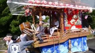 6194千倉町白子の祭：白子青年会の花車が白子漁港を出発、祭発進！　H28srk01