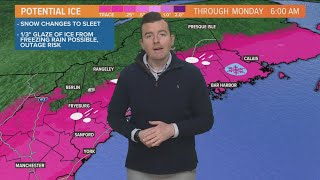 STORM CENTER: Snow shifting to freezing rain in parts of Maine