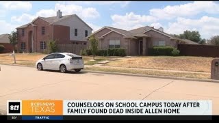 Counselors on school campus after family of four found dead in Allen home