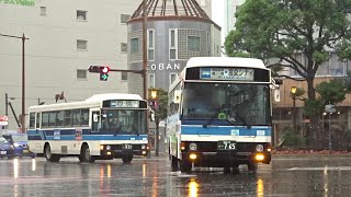 きょうのバスたち宮崎交通。なにも乗ってません。雨降りの冴えない一日。 k168