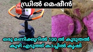 ഡ്രിൽ മെഷീൻ ഉപയോഗിച്ച് ഒരു മണിക്കൂറിൽ 100 ൽ കൂടുതൽ കുഴി എടുക്കാം | Kachil krishi | Drill machine