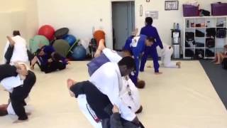 Jump guard arm bar.