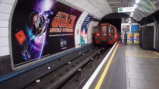 London Underground Trains Departing Platforms into Tube Tunnels in 4K