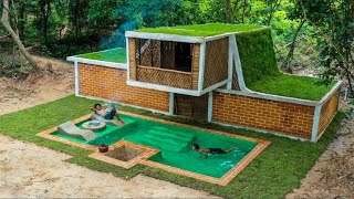 100 Days Building A Modern Underground Hut With A Grass Roof And Swimming Pool | #survival #asmr
