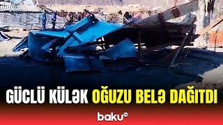 Güclü külək sakinlərə baha başa gəldi | Oğuzdan dəhşətli görüntülər