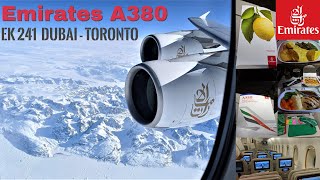 (4K) ✈️SUPER COMFORTABLE #a380 ✈️ |+12 HRS | #emiratesairline #economyclass | DUBAI-TORONTO | EK 241