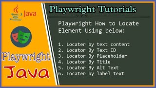 #tutorials 18 || Playwright Java || How create locator for playwright -- Part 1