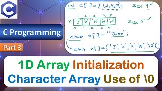 Initialization of 1D Array | One Dimensional Arrays | Compile Time | C Programming Language | Part 3