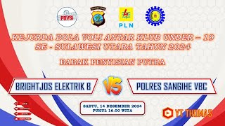 Pertandingan Tim Putra BRIGHTJOS ELEKTRIK B Vs POLRES SANGIHE ||KEJURDA UNDER 19 2024 SULUT