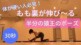 もも裏ピーン!!半分の猿王のポーズでハムストリングの伸びを感じよう【簡単！30秒ヨガ#23】