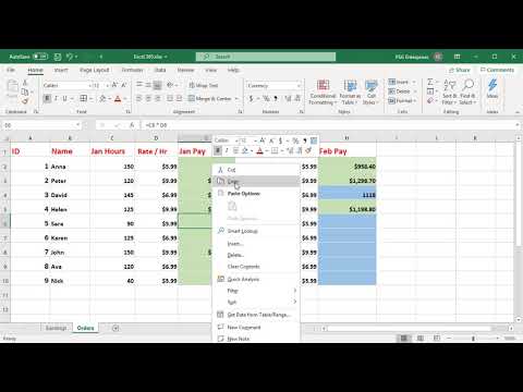 Copy and Paste Formulas in Microsoft Excel