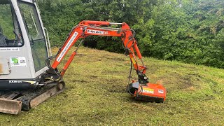 Robustrack Flail Head on 1.5t Excavator ditch clearance