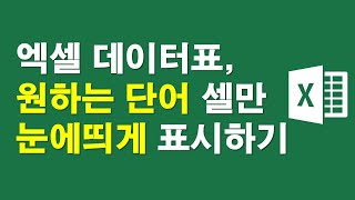 엑셀 데이터표, 원하는 단어셀만 눈에띄게 표시하기