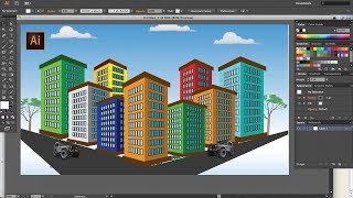 Perspective Grid  tools in Illustrator || Buildings design