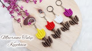 Macrame Tulip Keychain | Macrame Flower Keychain Tutorial