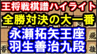 【棋譜ハイライト】羽生善治九段 VS 永瀬拓矢王座　第70期王将戦挑戦者決定リーグ【主催者許諾済。主催：毎日新聞社、スポーツニッポン社、日本将棋連盟】