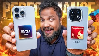 Snapdragon 8 Elite vs Apple A18 Pro Performance Comparison ft. iQOO 13 \u0026 iPhone 16 Pro Max