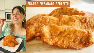 Como fazer Filé de Frango empanado perfeito e sequinho!! #frango #empanado #milanesas