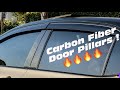 REAL CARBON FIBER DOOR PILLAR OVERLAYS FOR YOUR TOYOTA CAMRY 2018 -2021 SYNTH CARBON  MTXSE26 GEN 8