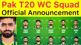 LIVE 🛑 Pakistan World Cup Squad Officially Announced | Abrar,Usman,Azam,Saim IN