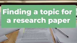 Finding a Research Paper Topic with IsisCB Explore